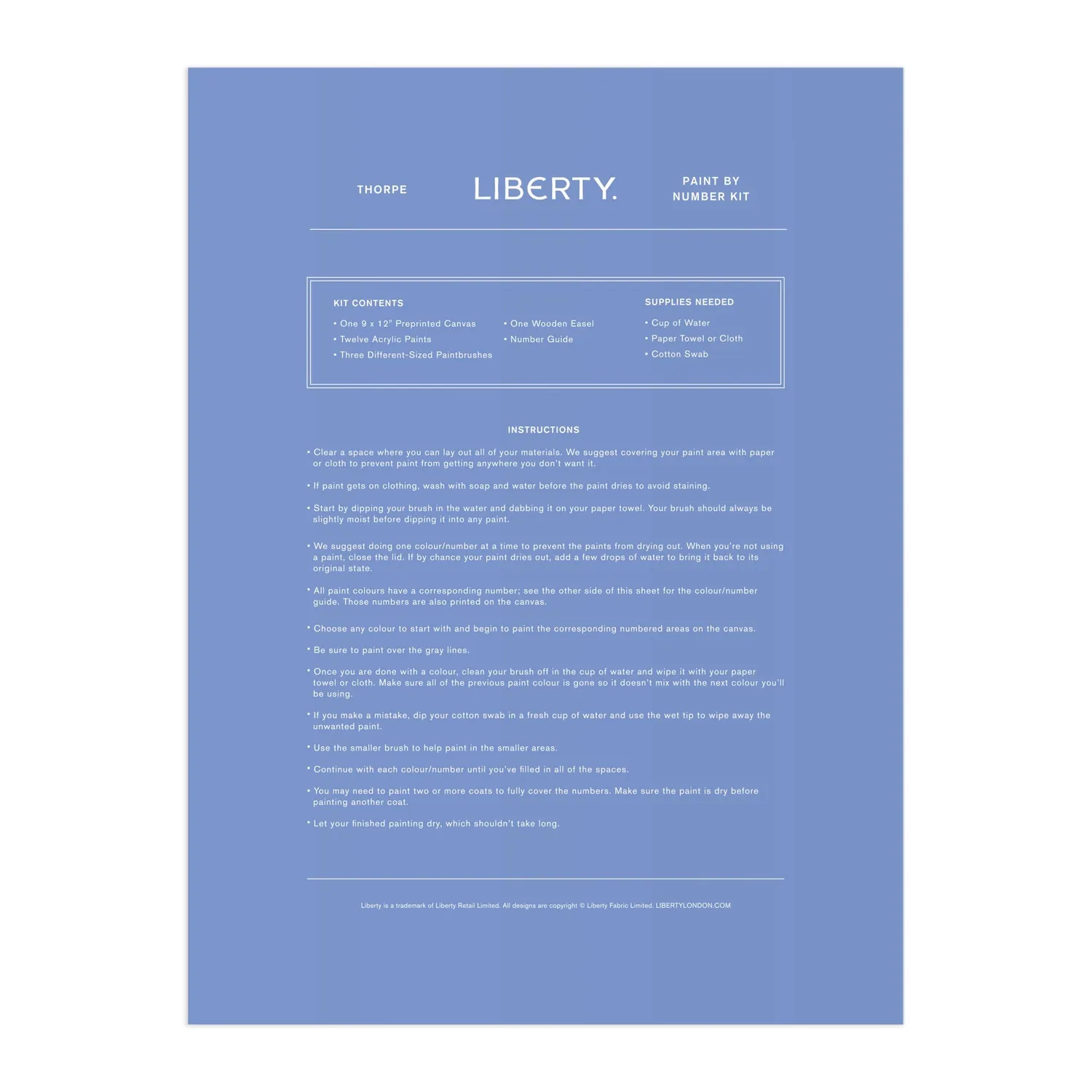 Good Puzzle Co. Liberty Thorpe mal efter tal sæt 23x30 cm
