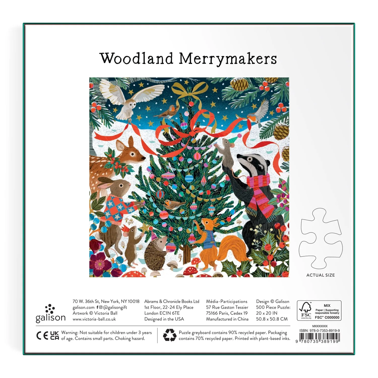 Good Puzzle Co. Victoria Ball Woodland Merrymakers puslespil 500 brikker folie