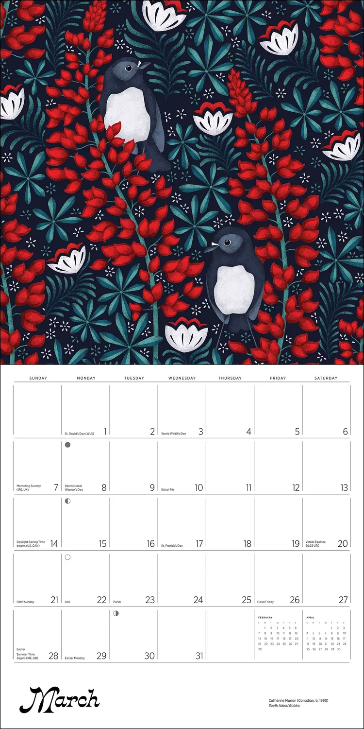 Pomegranate Catherine Marion Folklore and Flora vægkalender 2027