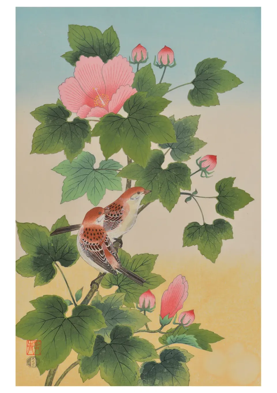 Pomegranate Ashikaga Shizuo Sparrows fødselsdagskort spurve