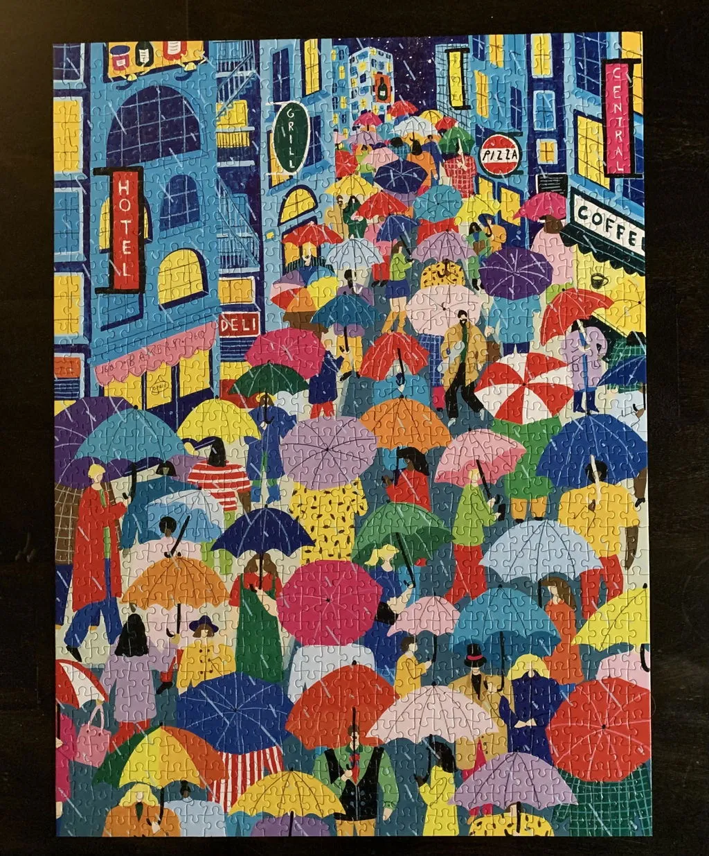Galison Umbrella Lane puslespil 1000 brikker bymotiv