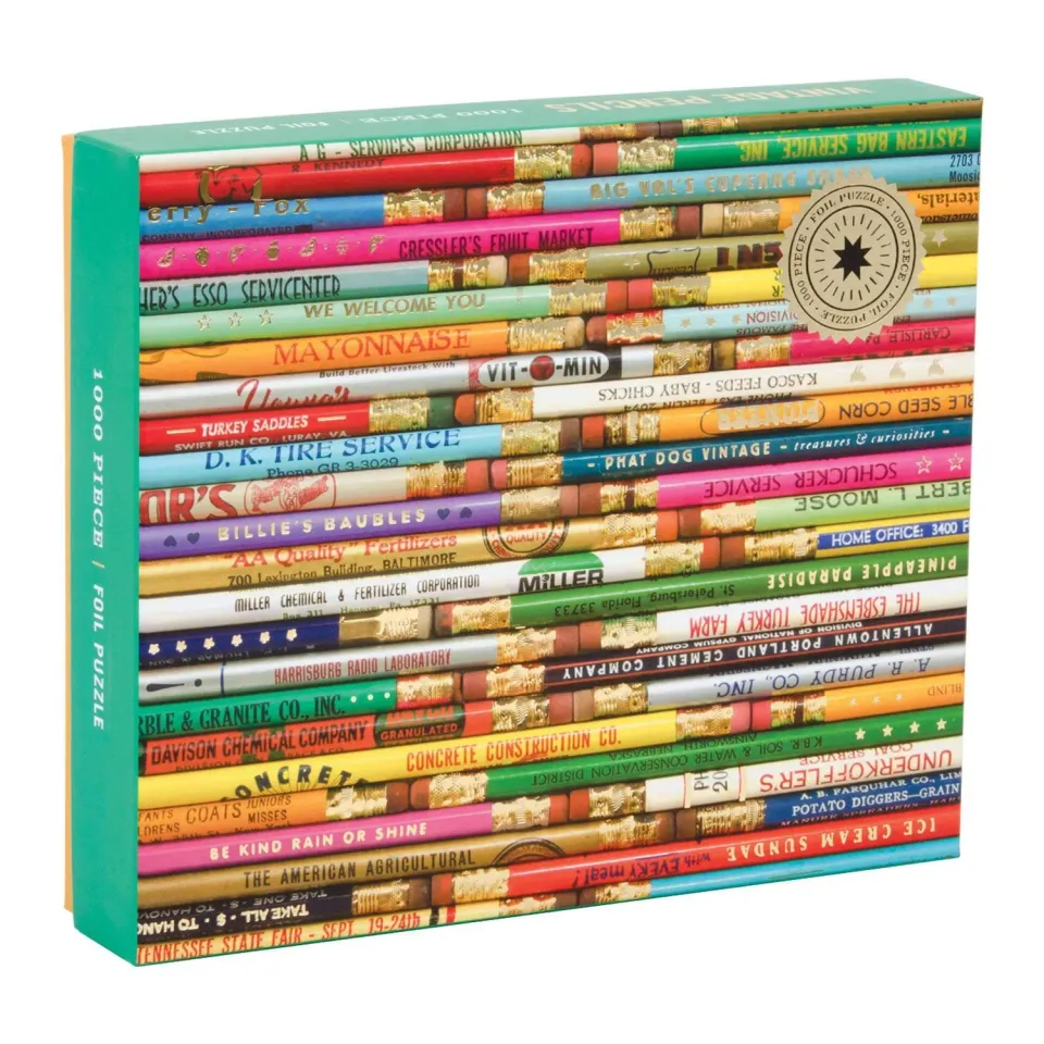 Galison Phat Dog Vintage Pencils 1000 puslespil folie 1000 brikker