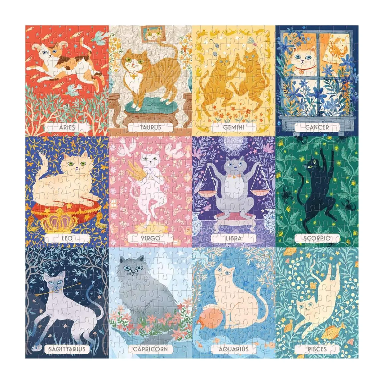 Galison Cat Zodiac puslespil 500 brikker katte