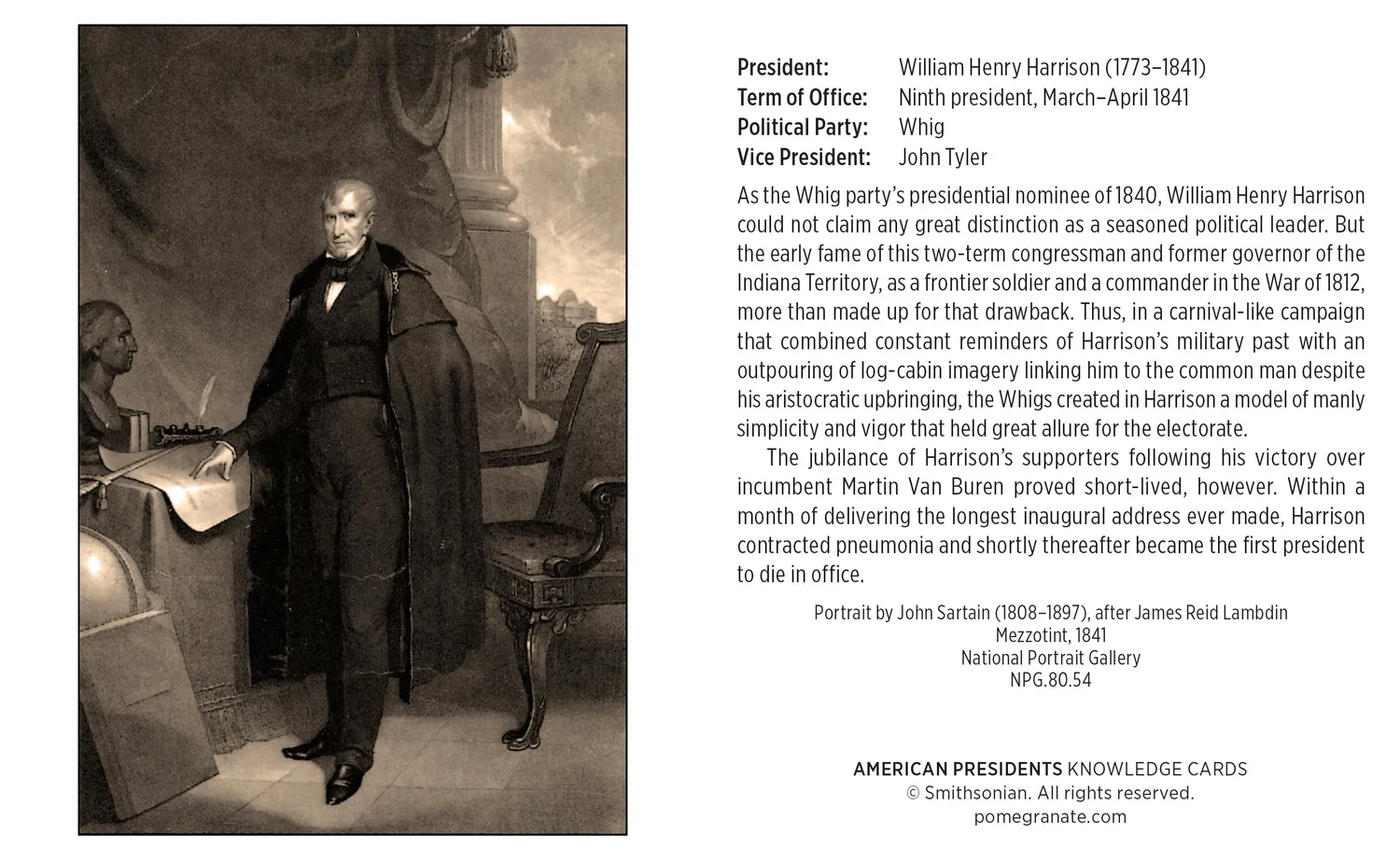Pomegranate American Presidents videnskort 48 kort historie