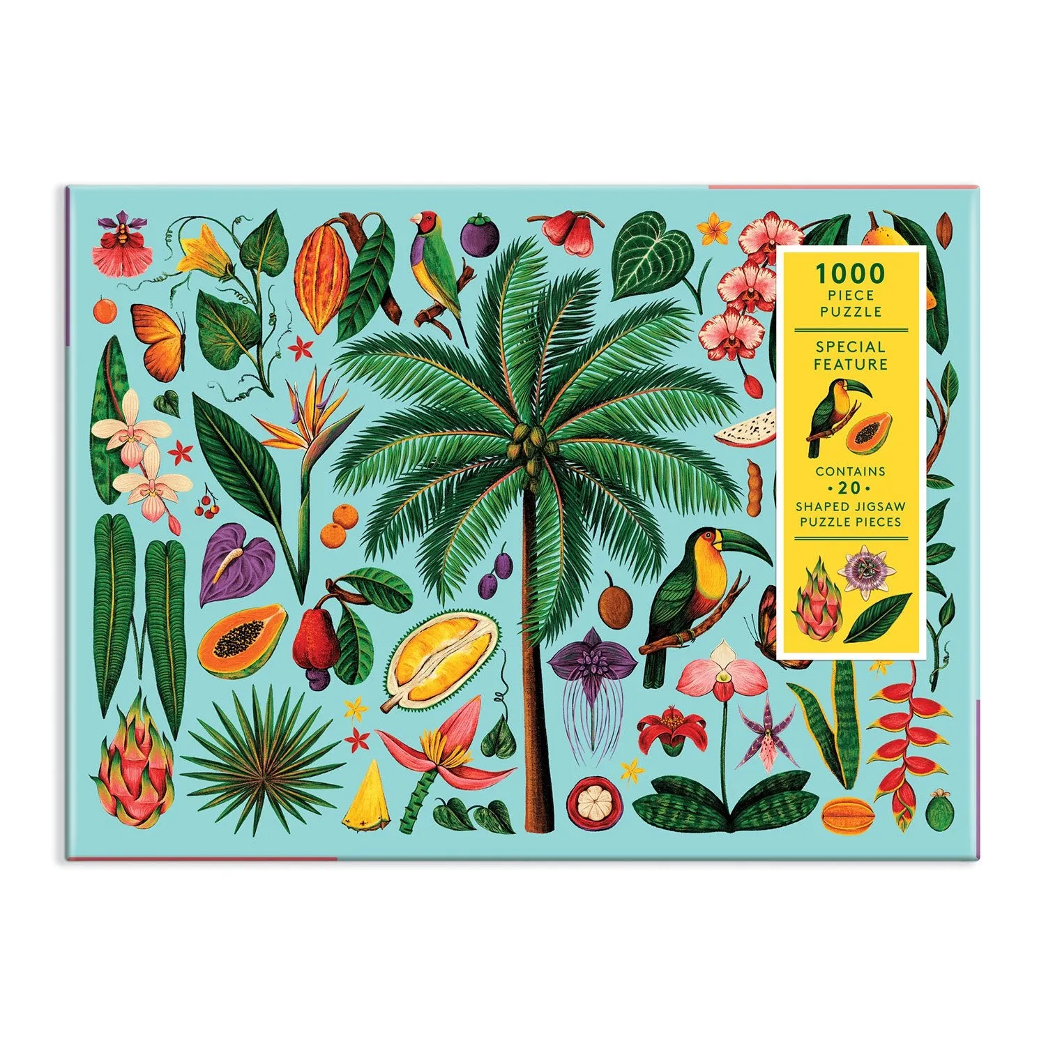 Galison Tropics puslespil 1000 brikker 20 figurbrikker tropisk