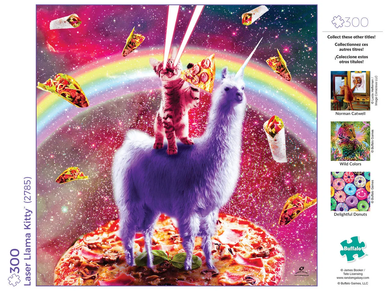 Buffalo Games Laser Llama Kitty puslespil 300 store brikker sjov