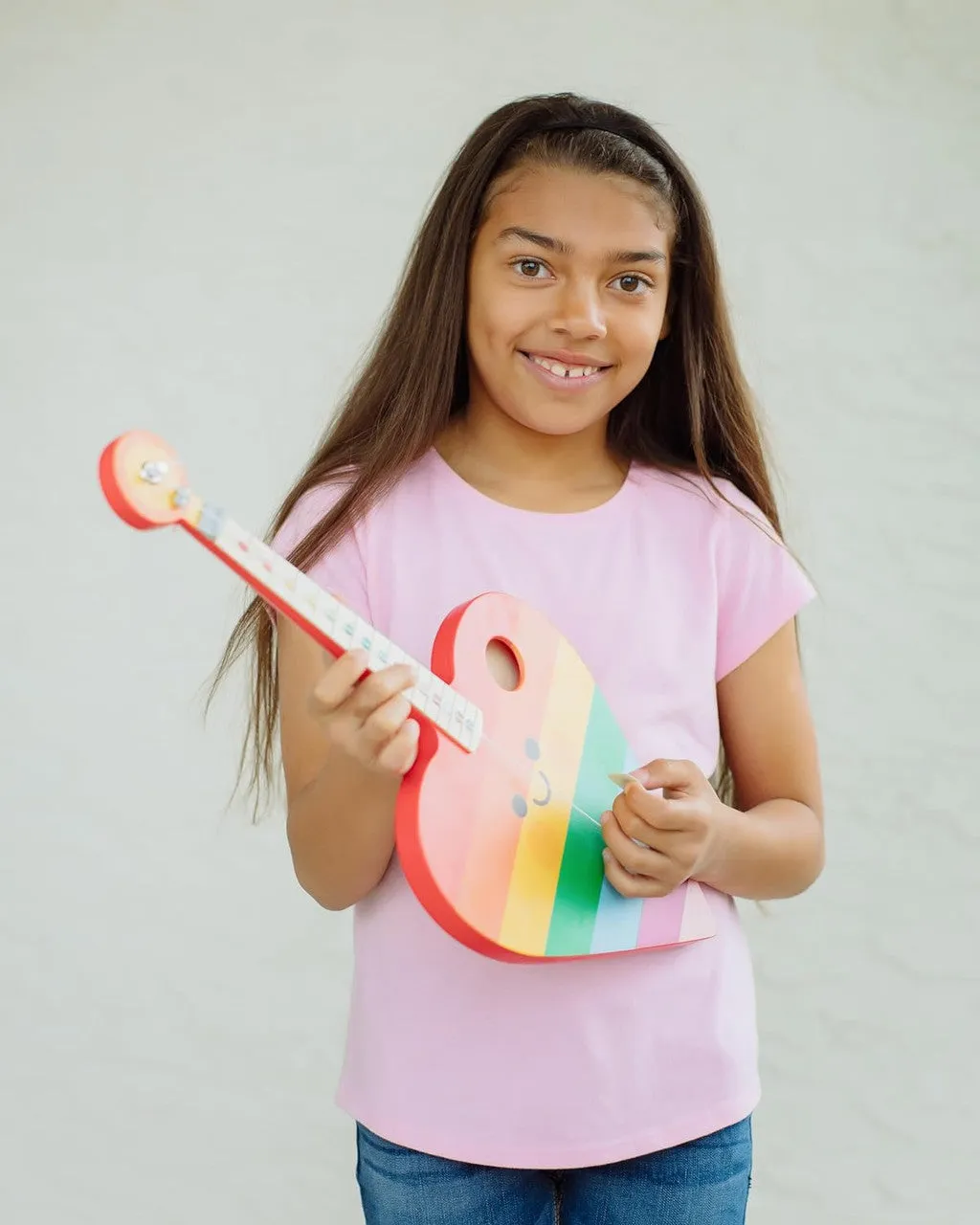 TinkerTar Rainbow Heart børneguitar 1 streng regnbue
