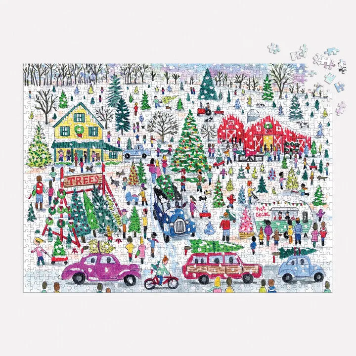 Galison Michael Storrings Christmas Tree Farm puslespil 1000 brikker folie