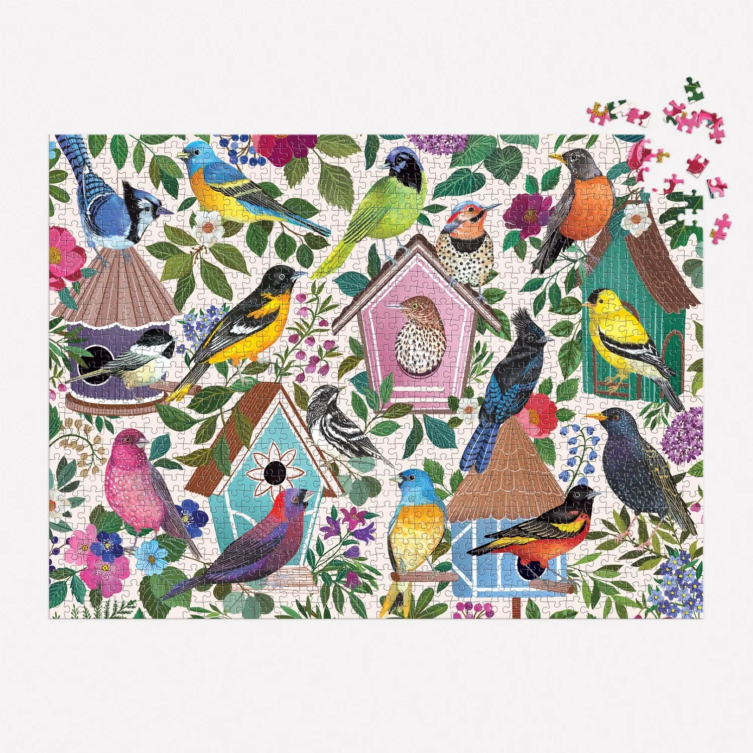 Good Puzzle Co. Birdhouse Lane puslespil 1000 brikker fuglehuse
