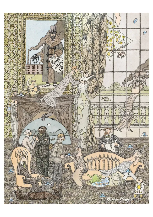 Pomegranate Edward Gorey Frawgge fødselsdagskort humor
