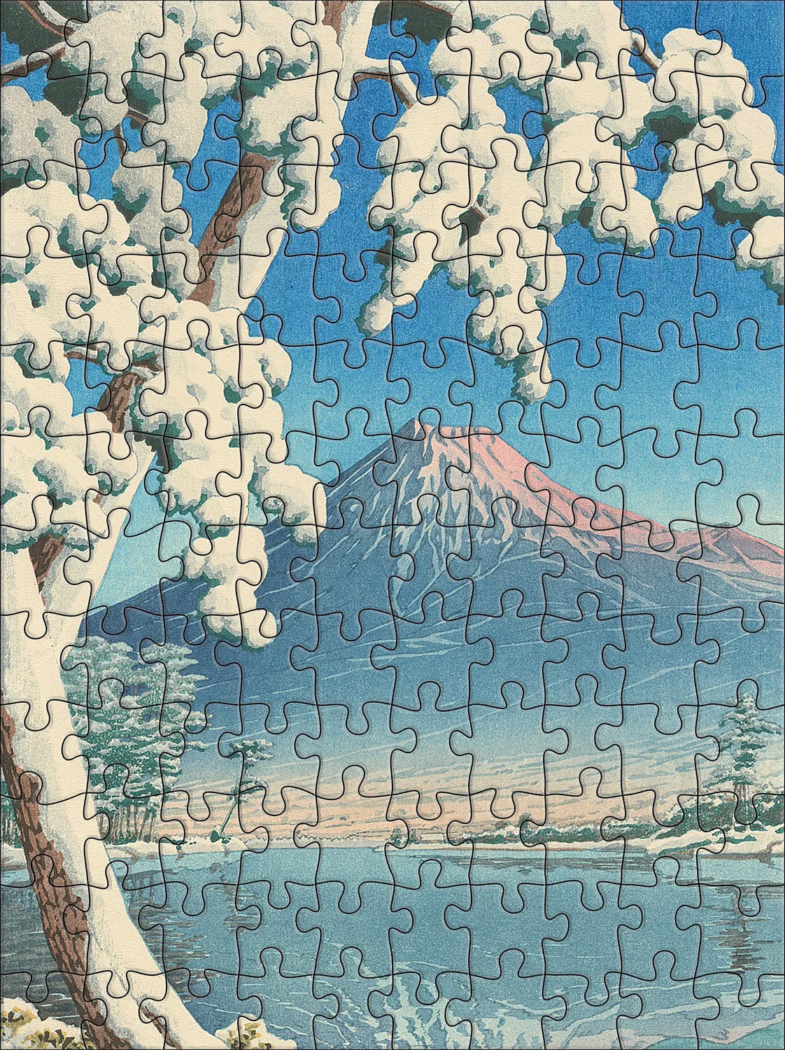 Pomegranate Kawase Hasui Snowfall puslespil 120 brikker