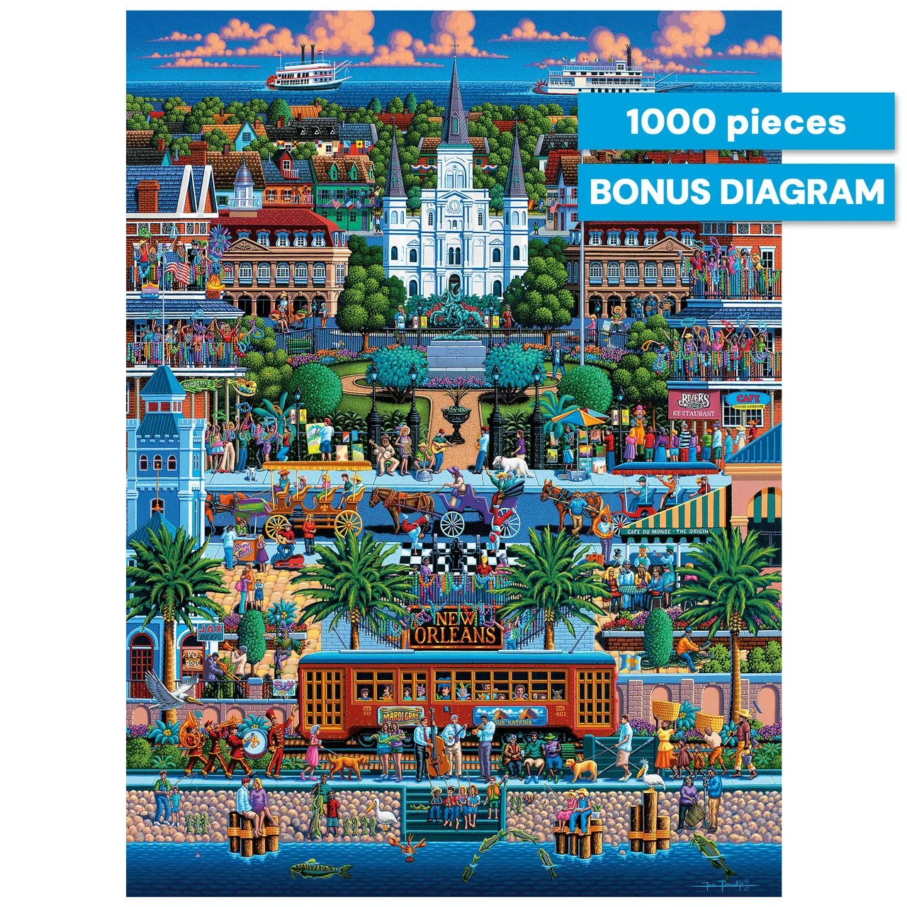 Buffalo Games Eric Dowdle New Orleans puslespil 1000 brikker bymotiv