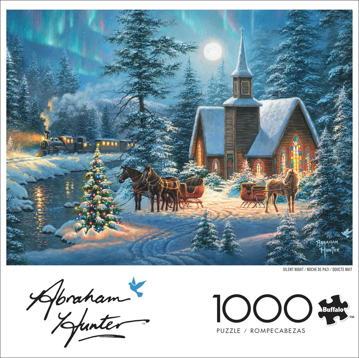 Buffalo Games Abraham Hunter Silent Night puslespil 1000 brikker jul