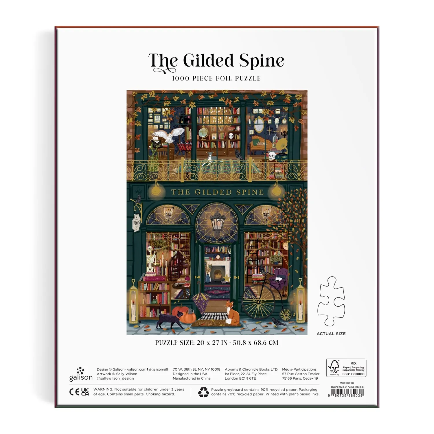 Galison Sally Wilson The Gilded Spine puslespil 1000 brikker folie