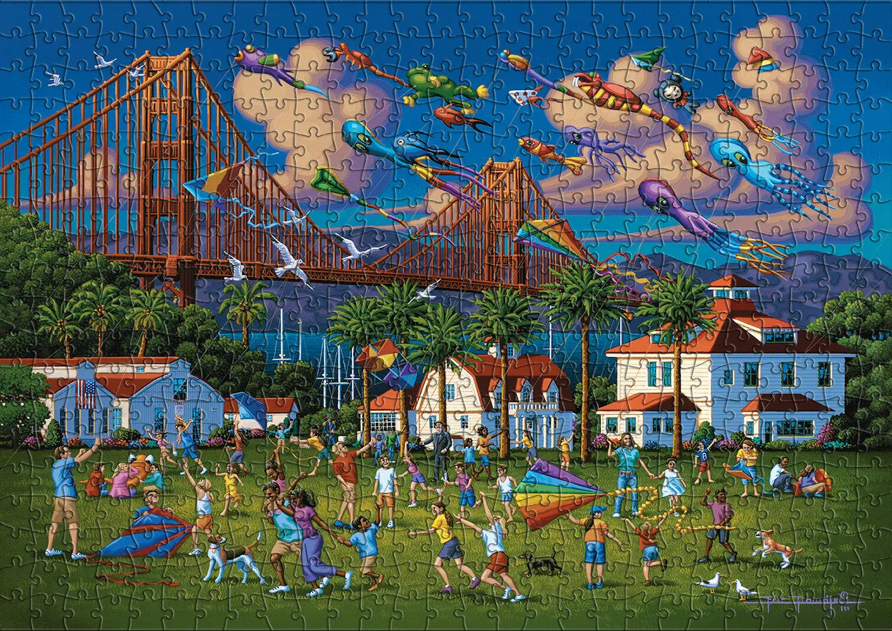 Buffalo Games Gold Golden Gate Bridge puslespil 500 brikker Dowdle