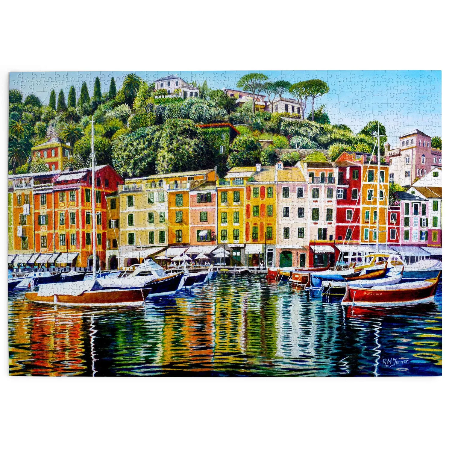 House of Puzzle Portofino on Reflection puslespil 1000 brikker havn