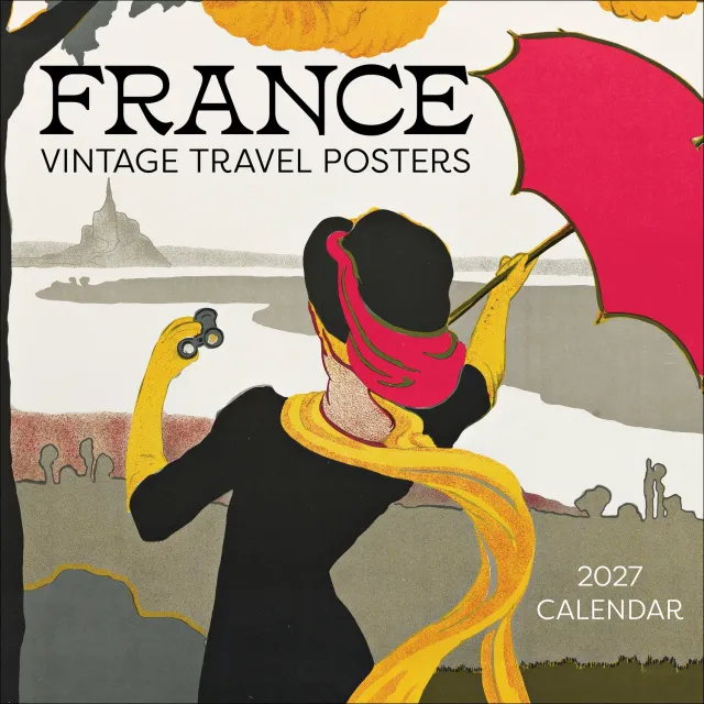 Pomegranate France Vintage Travel Posters vægkalender 2027