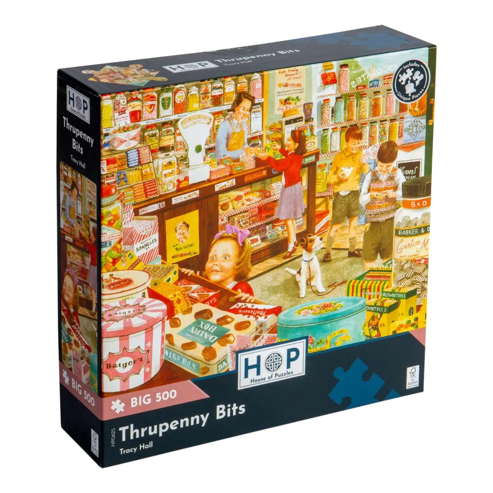 House of Puzzle BIG Thrupenny Bits puslespil 500 store brikker