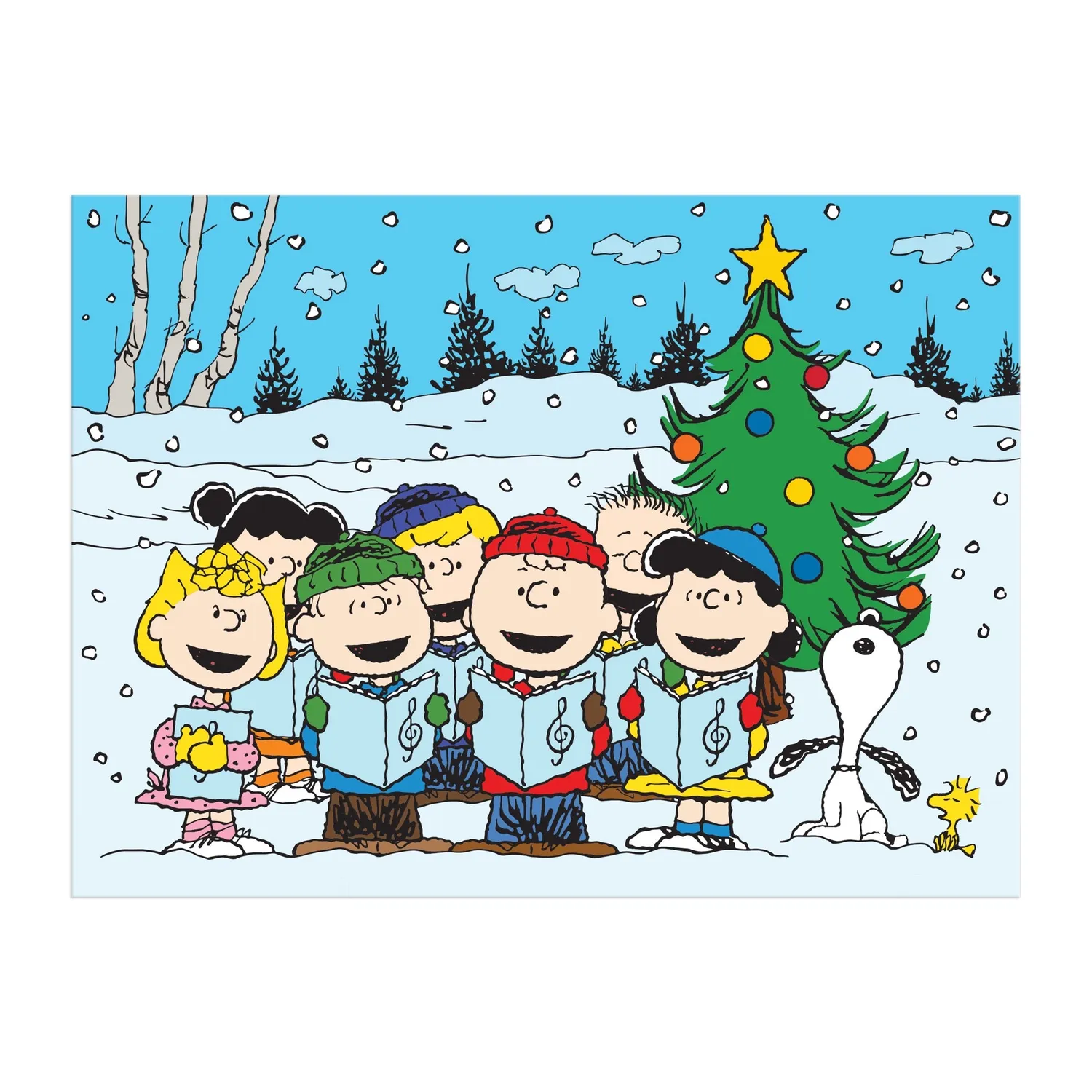 Galison Peanuts Christmas Caroling puslespil 1000 brikker jule