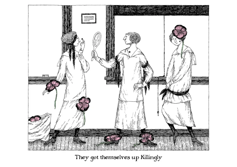Pomegranate Edward Gorey They Got Themselves Up fødselsdagskort