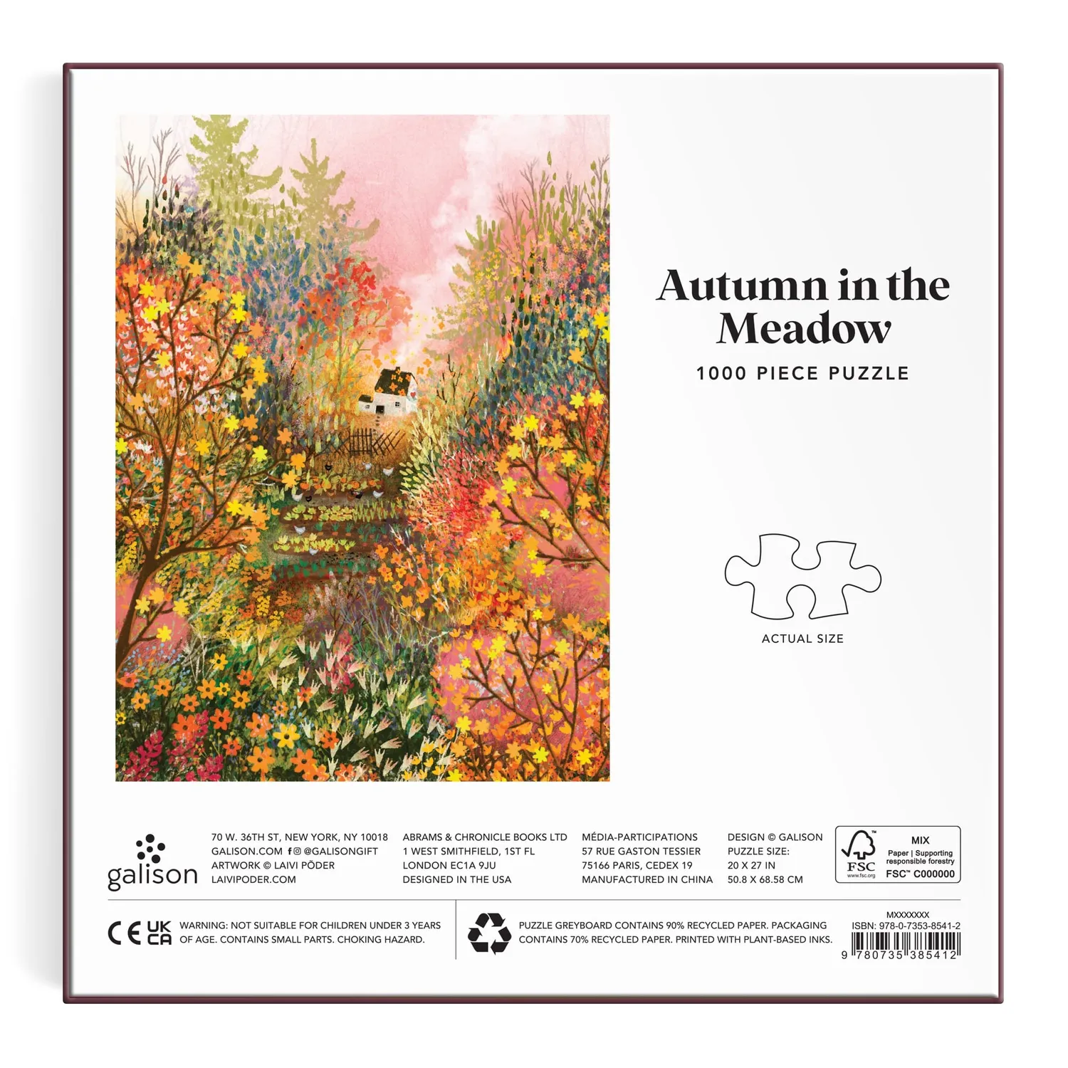 Galison Laivi Põder Autumn in the Meadow puslespil 1000 brikker efterår