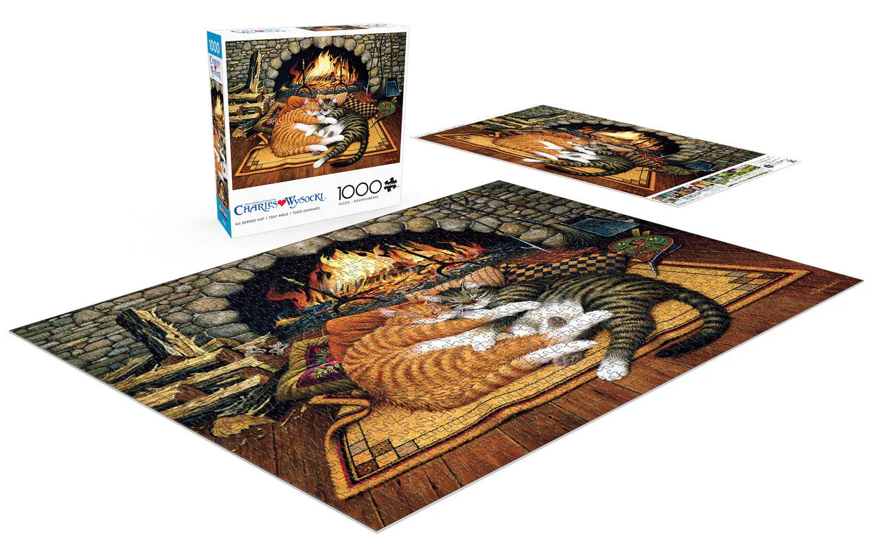 Buffalo Games Charles Wysocki All Burned Out puslespil 1000 brikker katte