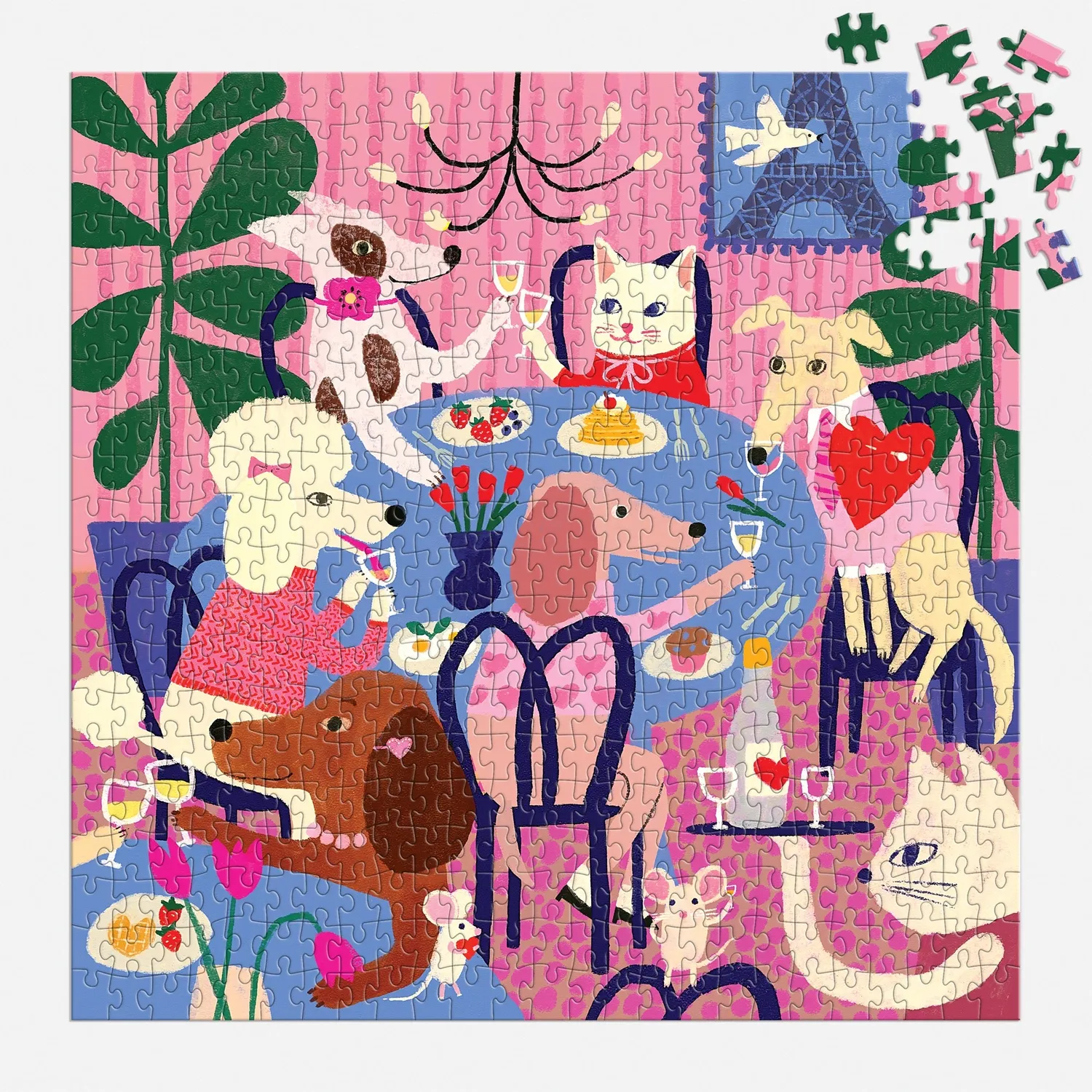 Galison Paws for Love puslespil 500 brikker hunde katte