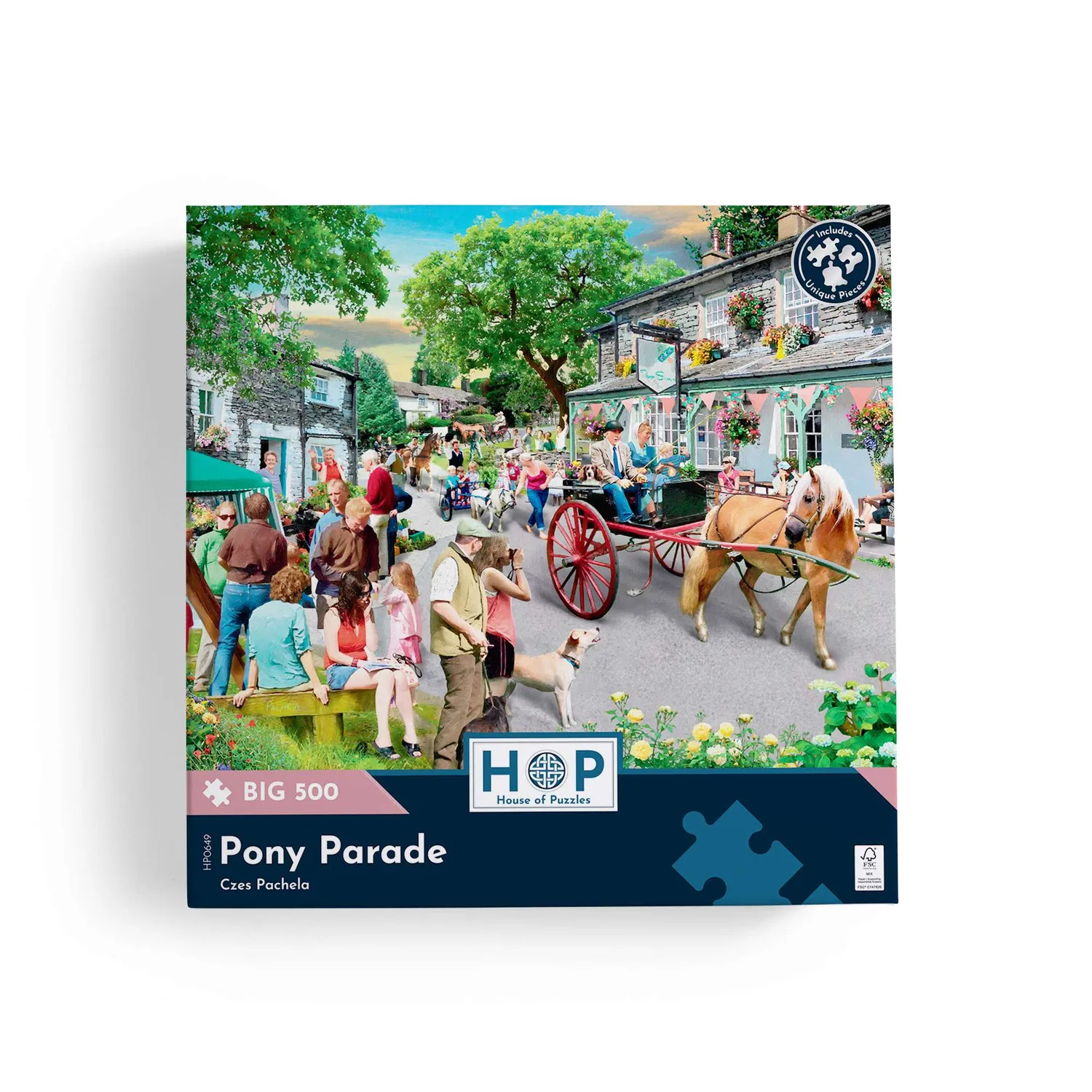 House of Puzzle BIG Pony Parade puslespil 500 heste