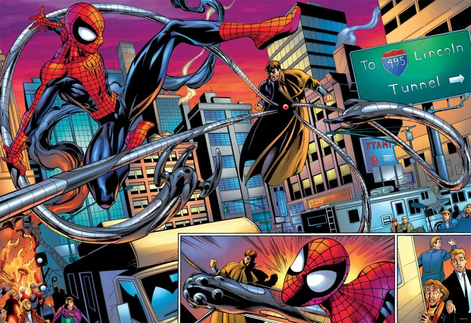 Buffalo Games Marvel Spider-Man vs Doctor Octopus puslespil 2000 brikker tegneserie