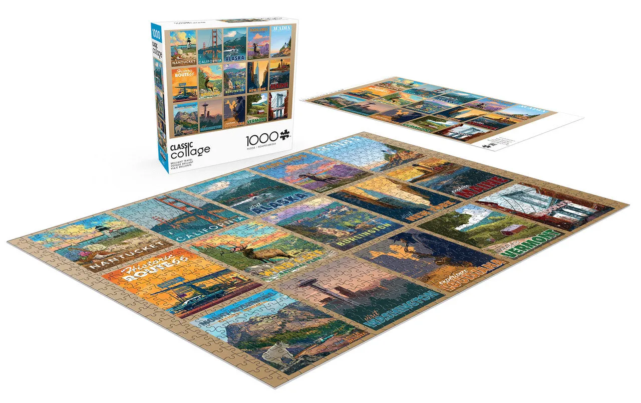 Buffalo Games Collage Brilliant Travel puslespil 1000 brikker rejse