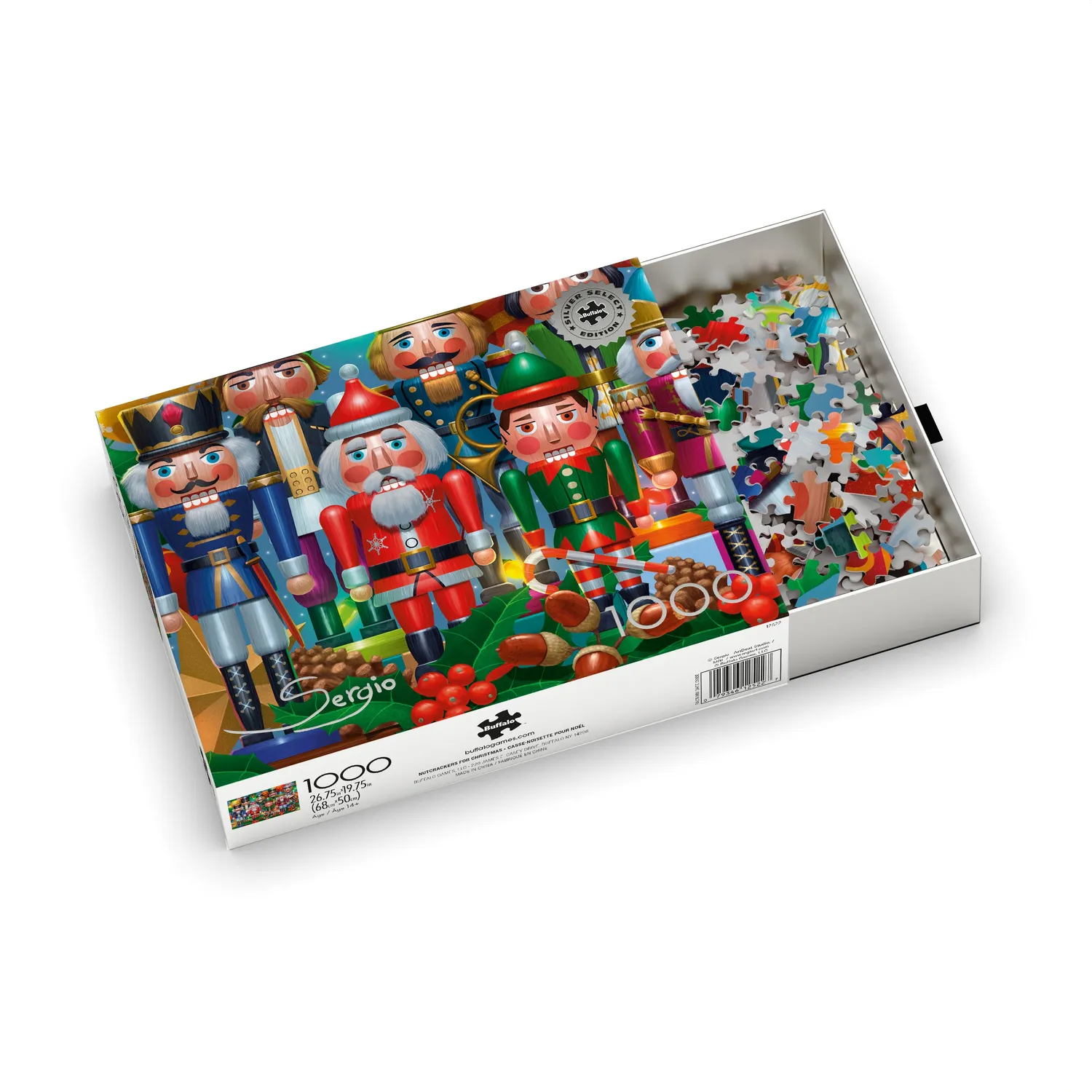 Buffalo Games Silver Select Nutcrackers for Christmas puslespil 1000 brikker