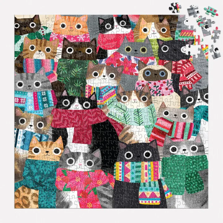 Galison Wintry Cats puslespil 500 brikker katte