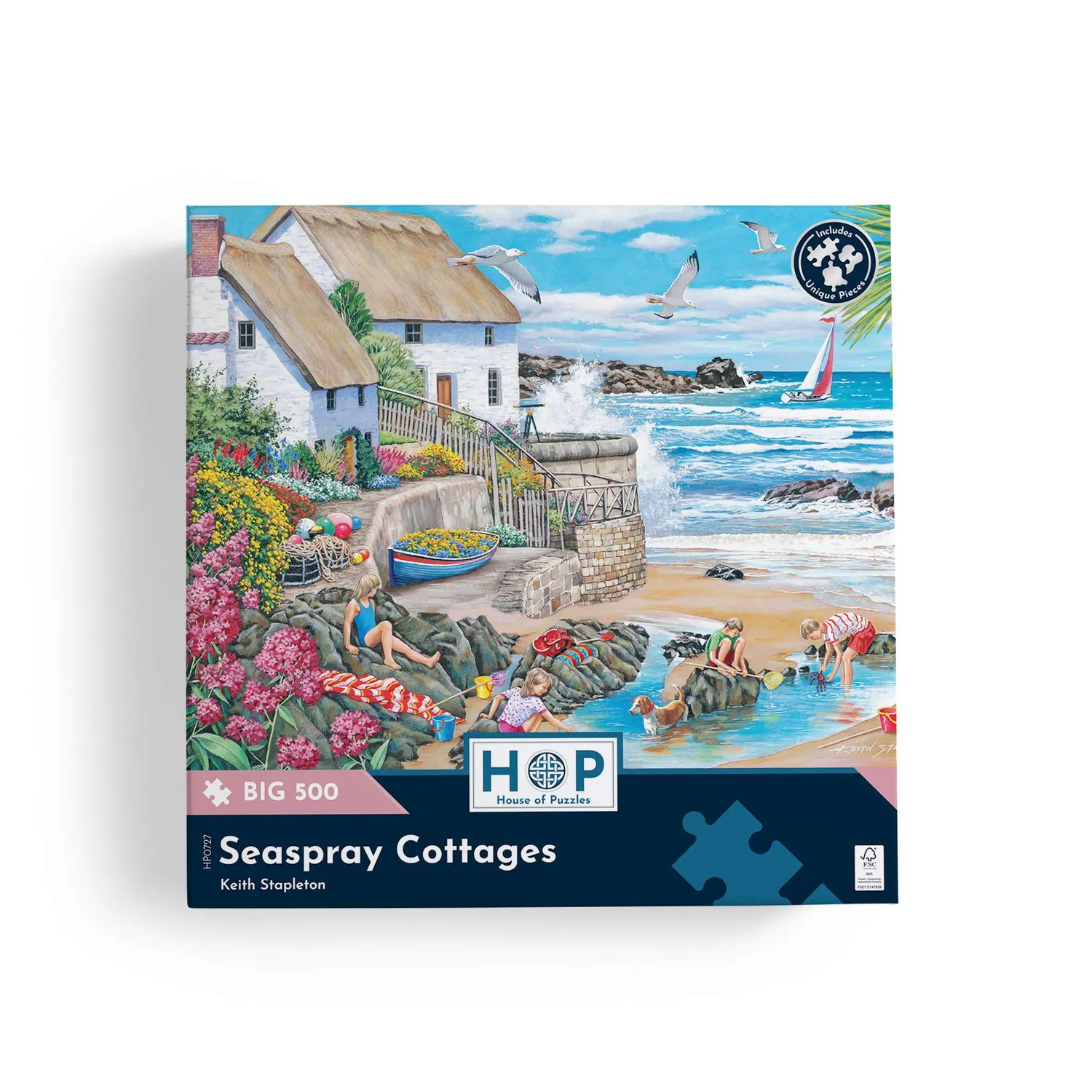 House of Puzzles BIG 500 Seaspray Cottages puslespil 500 brikker