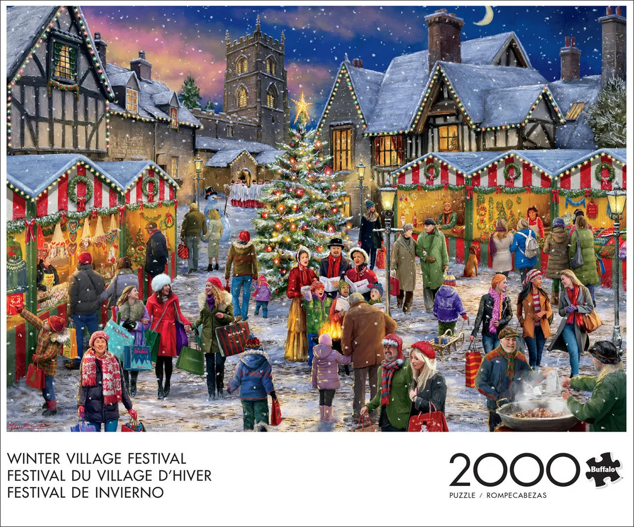 Buffalo Games Winter Village Festival puslespil 2000 brikker jul