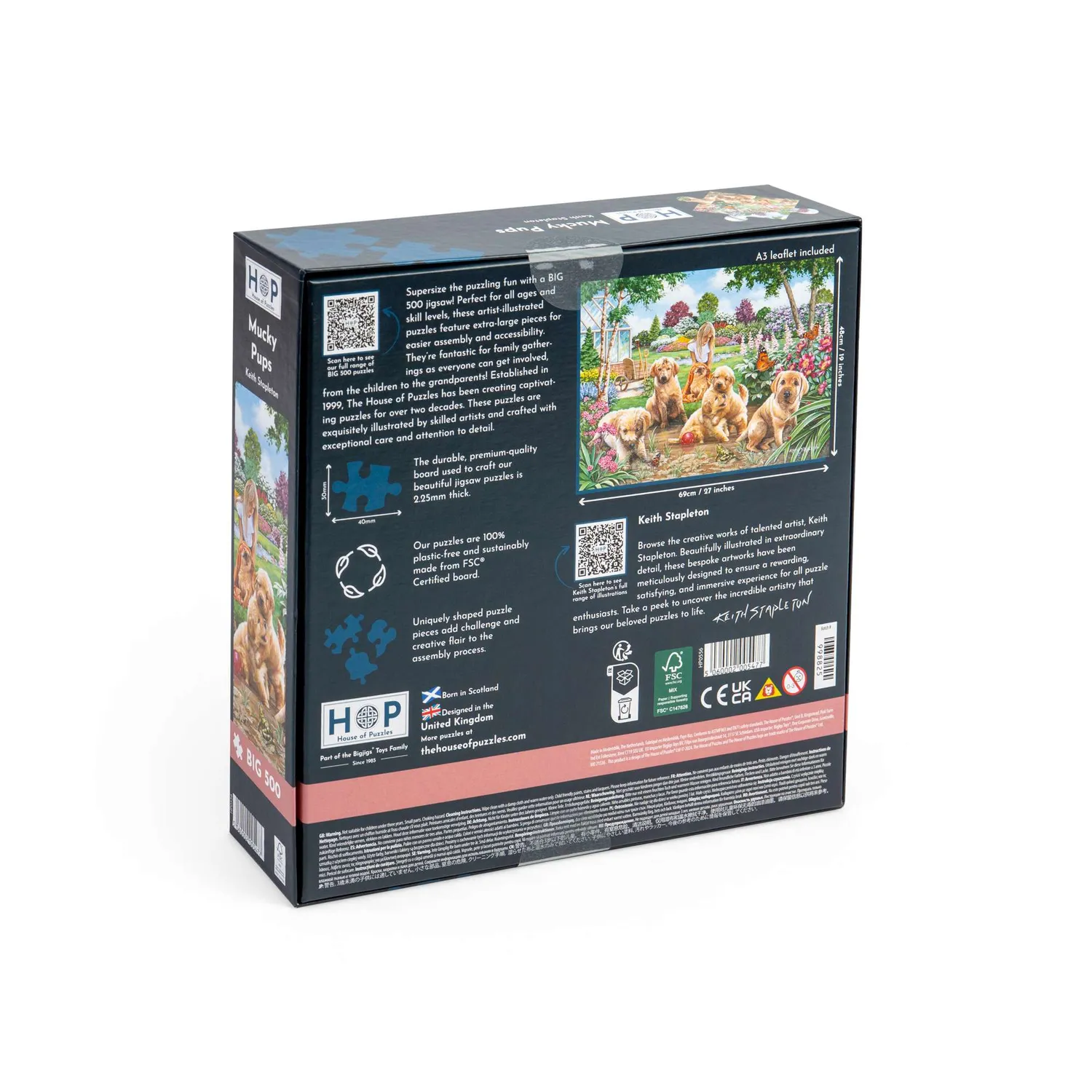 House of Puzzle BIG 500 Mucky Pups puslespil hunde
