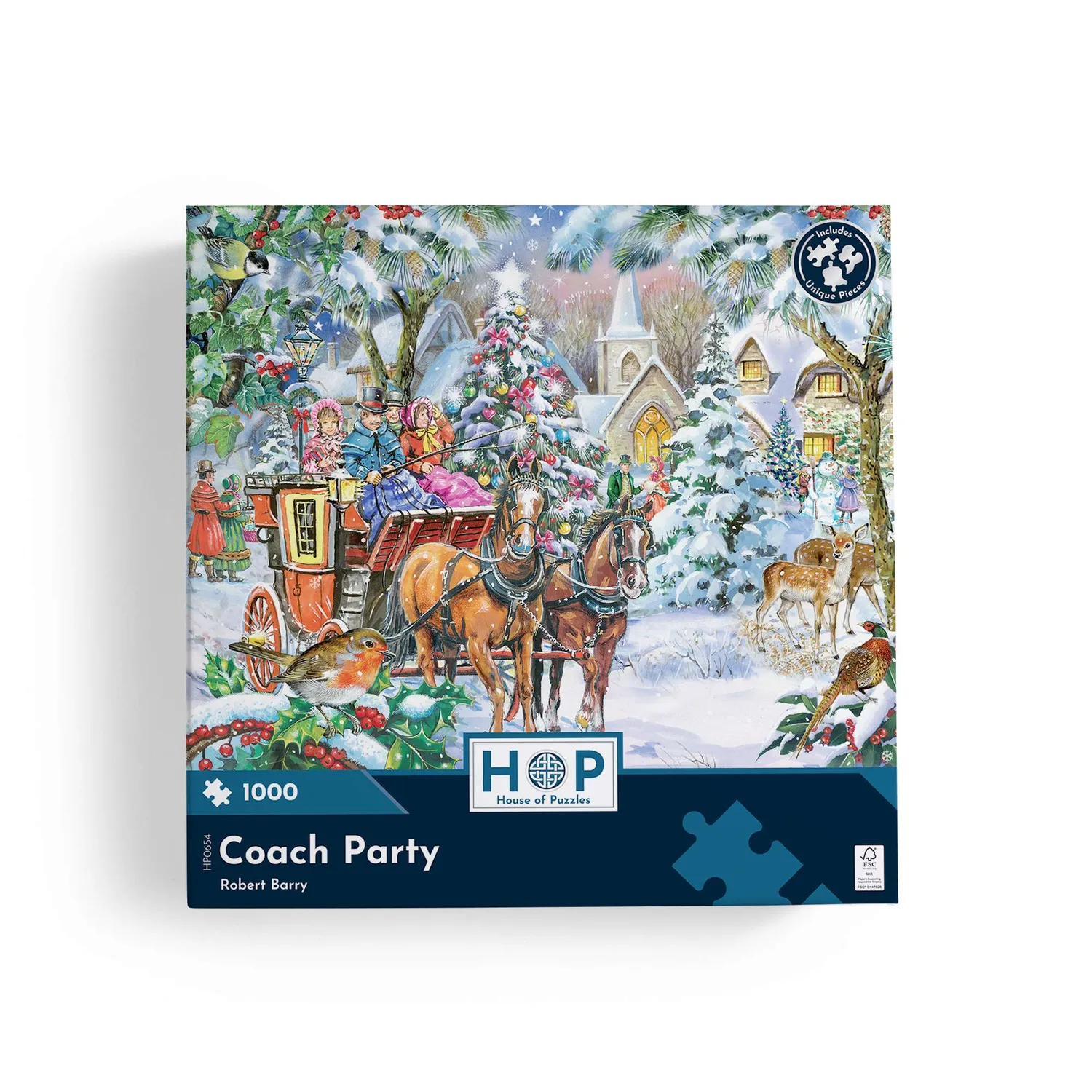 House of Puzzles Coach Party puslespil 1000 brikker vinteraften