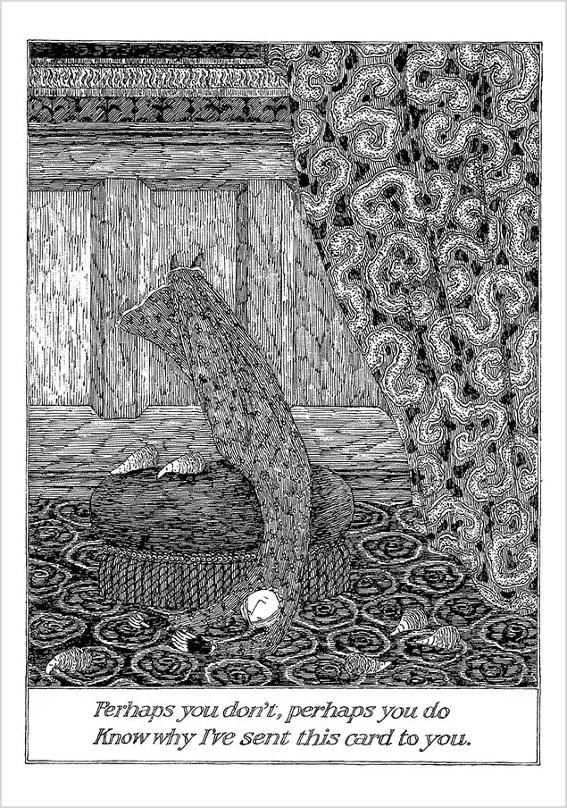 Pomegranate Edward Gorey Perhaps You Do kort humor