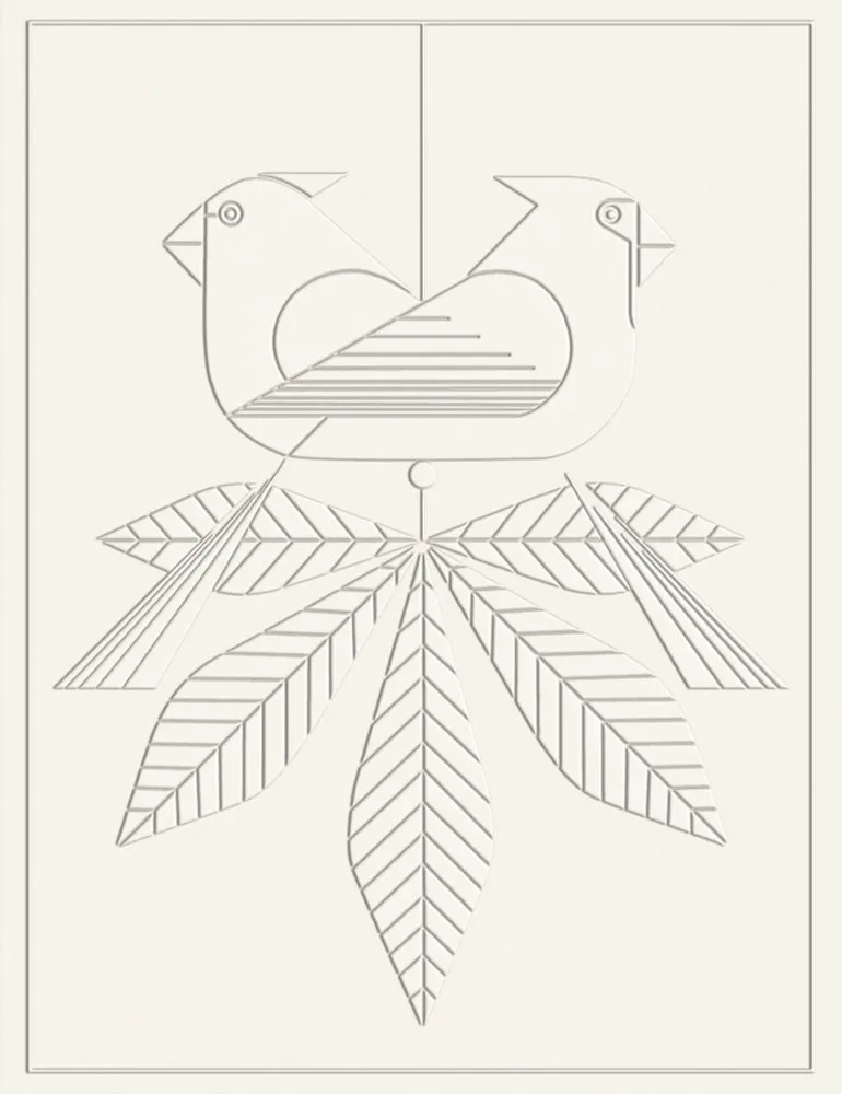 Pomegranate Charley Harper Birds kortæske præget 15 kort