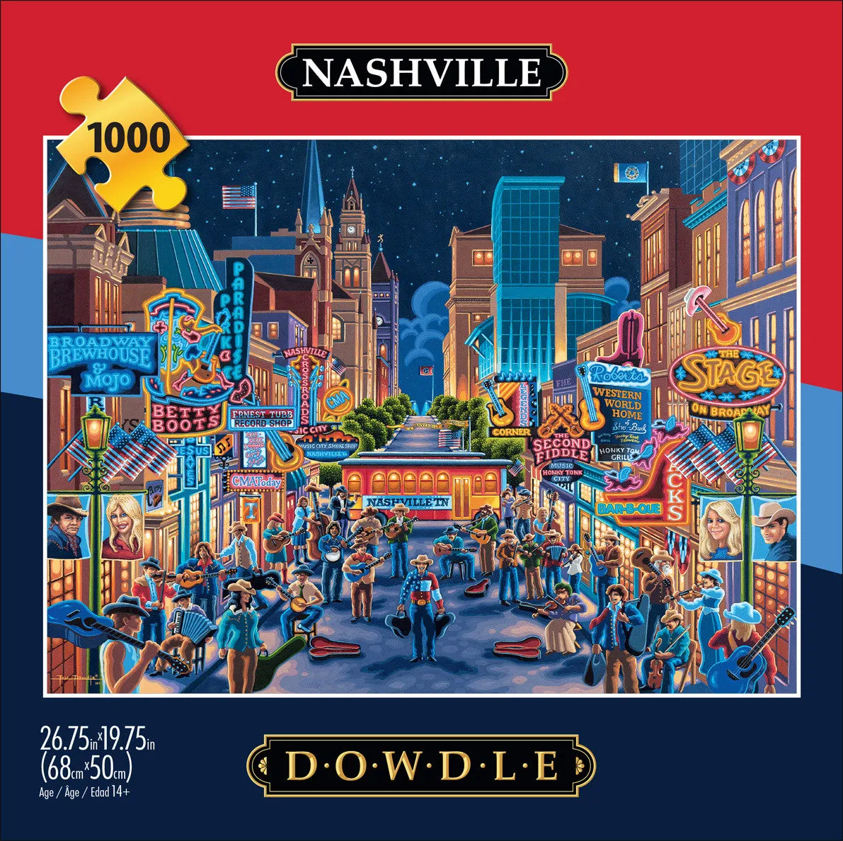 Buffalo Games Eric Dowdle Nashville puslespil 1000 brikker bymotiv