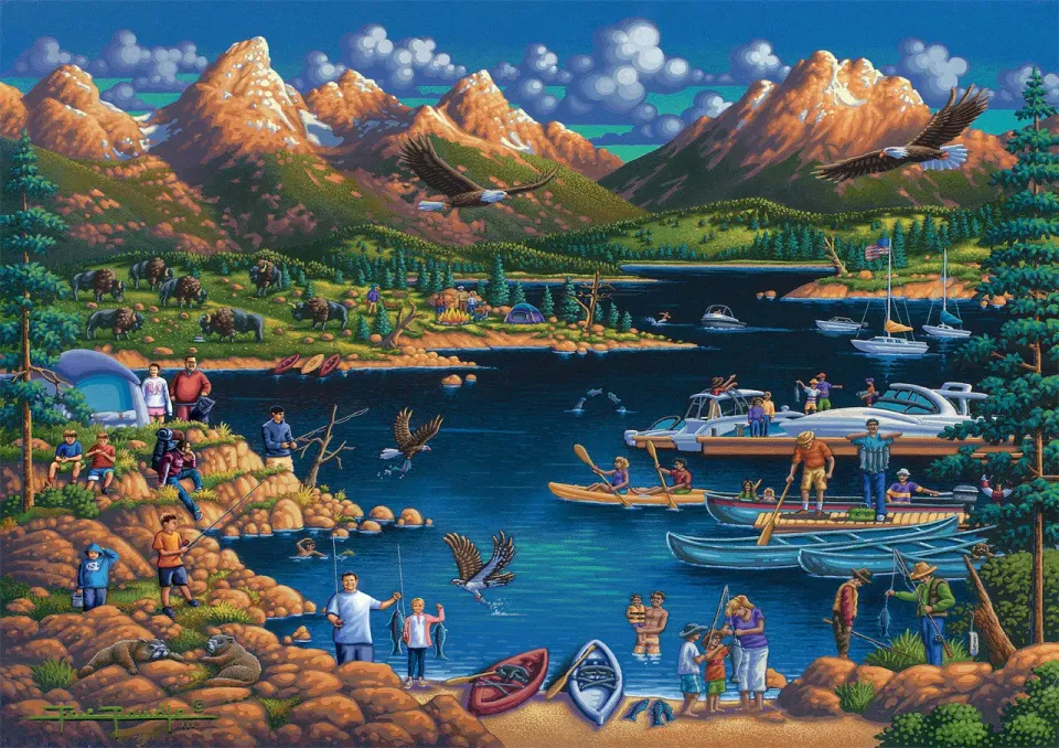 Buffalo Games Eric Dowdle Grand Teton puslespil 300 brikker bjergmotiv