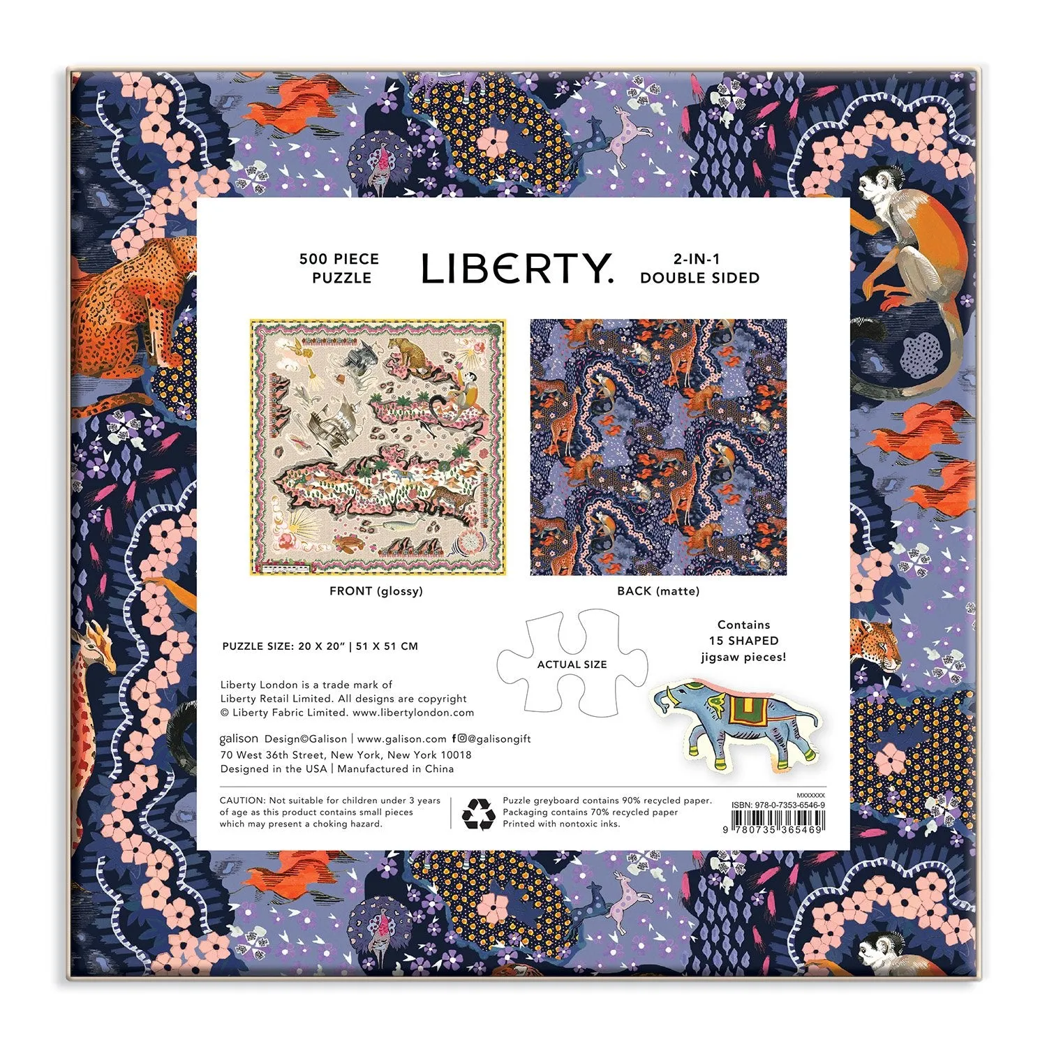 Galison Liberty London Maxine puslespil 500 brikker dobbeltsidet