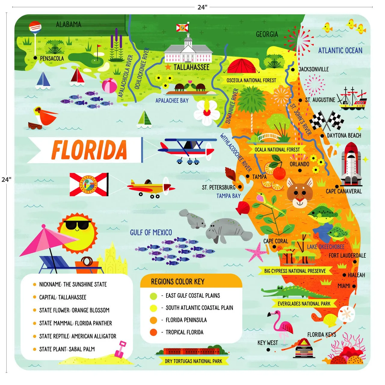 Little Buffalo Florida gulvpuslespil 49 brikker kort