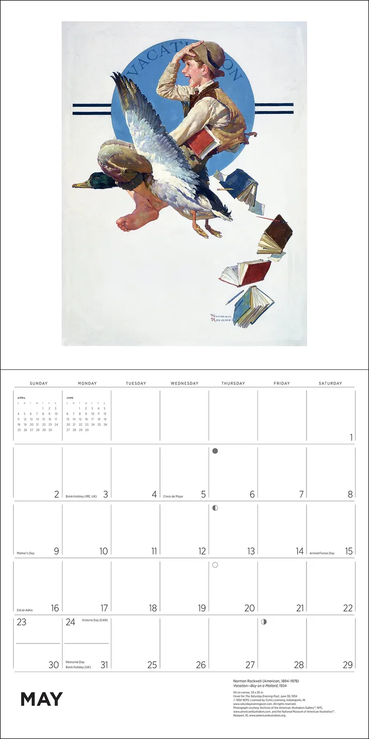 Pomegranate Norman Rockwell vægkalender 2027 Post