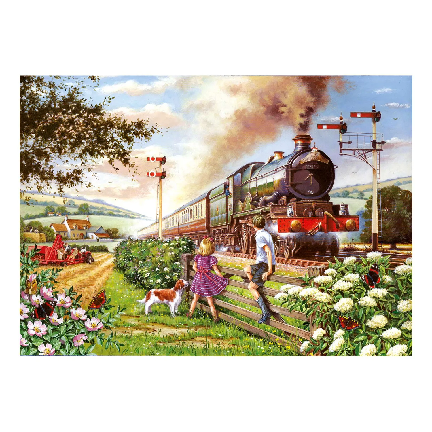 House of Puzzles Railway Children minipuslespil 150 brikker tube tog