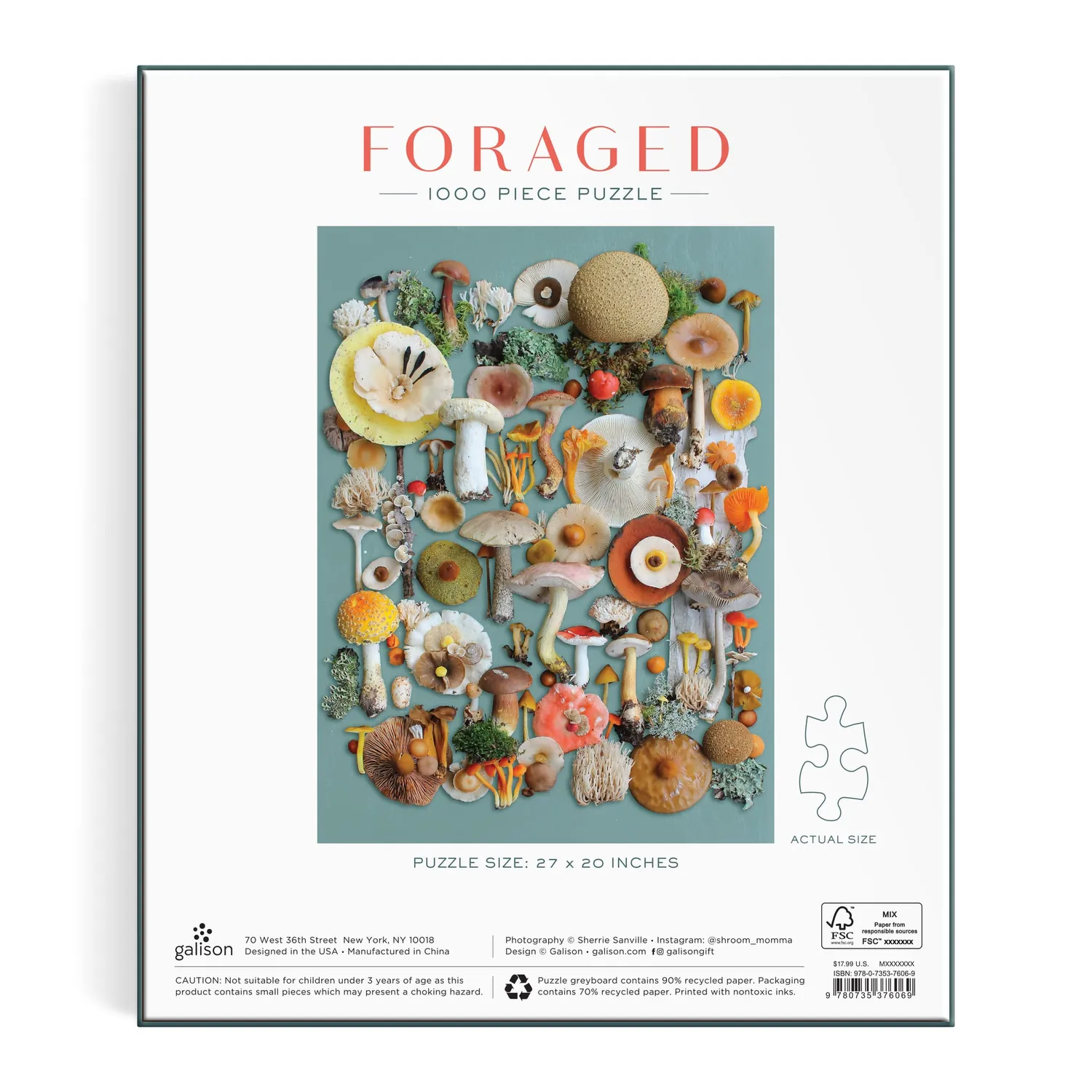 Galison Foraged puslespil 1000 brikker svampe