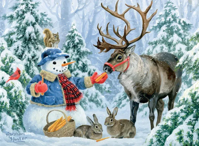 Buffalo Games Christmas Friends II puslespil 1000 brikker julemotiv