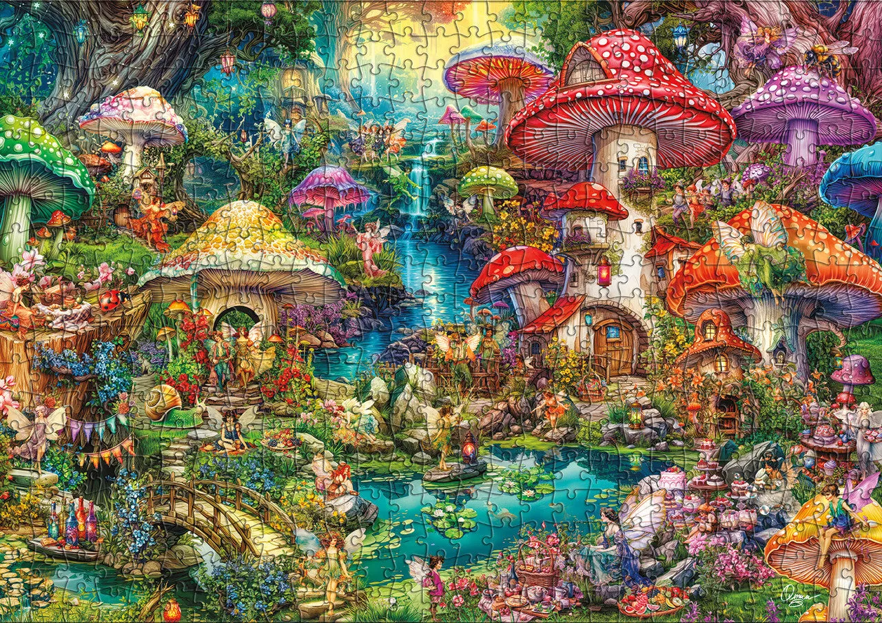 Buffalo Gold Merry Mushroom Village puslespil 500 brikker fehus