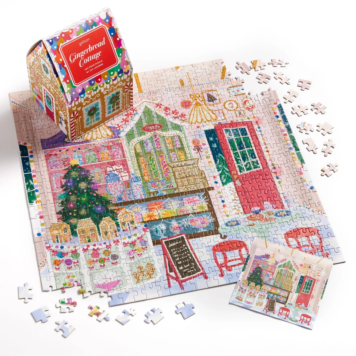 Galison Gingerbread Cottage puslespil 500 brikker husæske