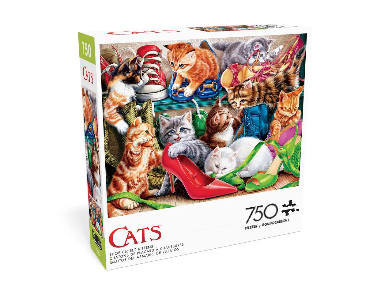 Buffalo Games Cats Shoe Closet Kittens puslespil 750 brikker katte