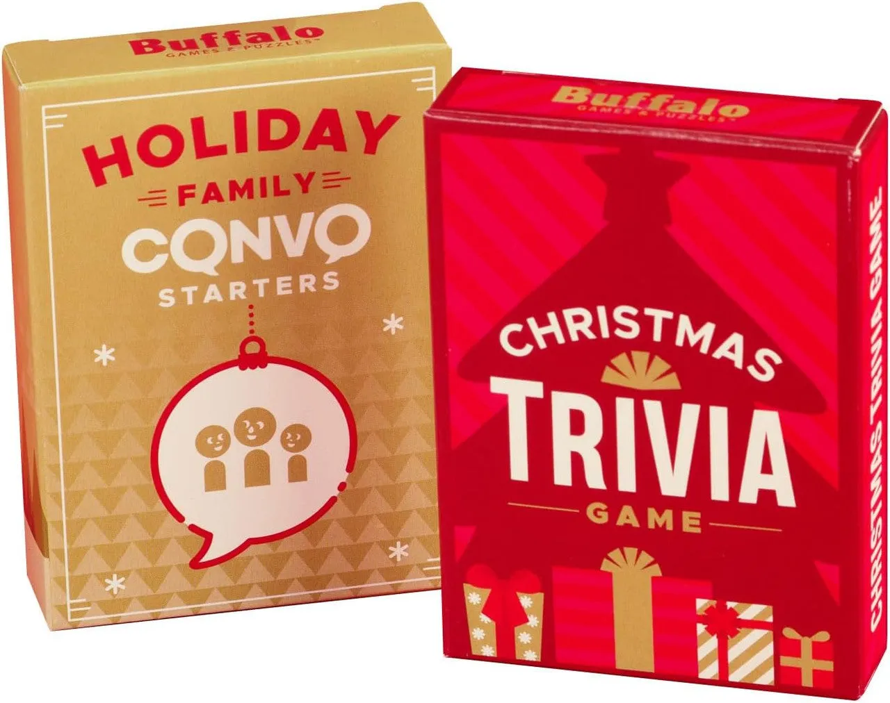 Buffalo Games Christmas Trivia familiespil kortspil 2-pak jul